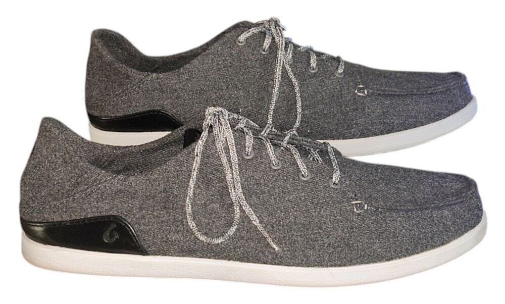 OluKai Manoa Hulu Gray Lace Up Sneakers Men's 11.5